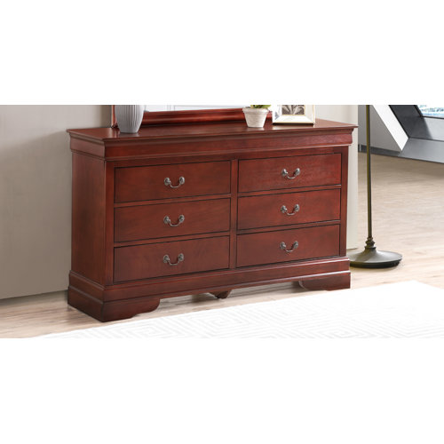 Glory Furniture Vernon 6 Drawer 57" W Double Dresser & Reviews Wayfair